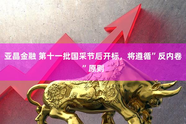 亚晶金融 第十一批国采节后开标，将遵循”反内卷”原则