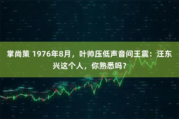 掌尚策 1976年8月，叶帅压低声音问王震：汪东兴这个人，你熟悉吗？