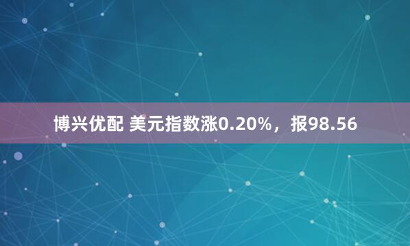博兴优配 美元指数涨0.20%，报98.56